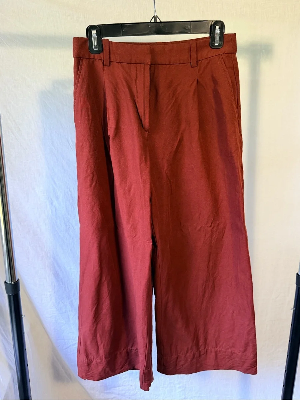 H&M Rust Red Linen-Blend Pant
